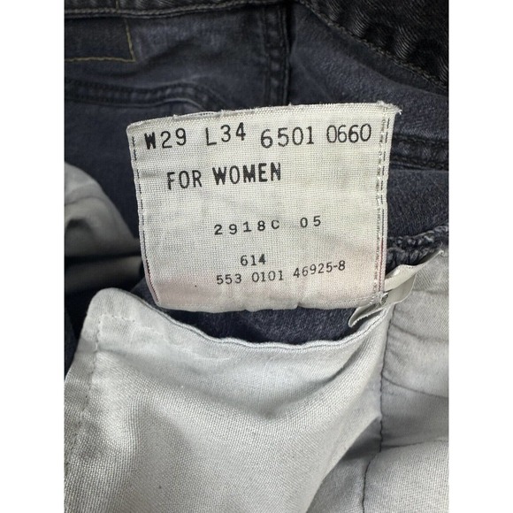 Vtg Women's Levi's 501 Jeans Made in USA Black Button Fly - Picture 6 of 16